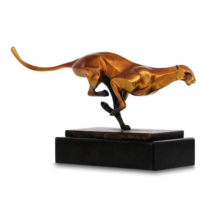 Estátua de bronze lendário de leopardo