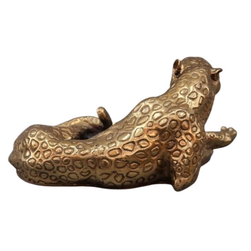 Estátua de decoração de pantera de ouro