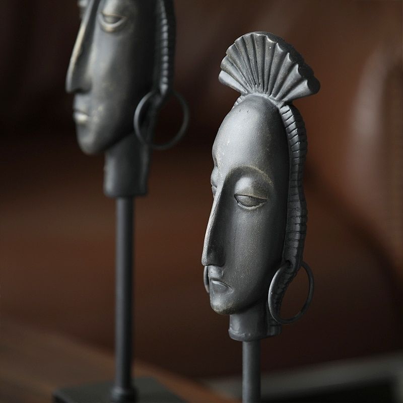 Estátua de mulher de mármore africana