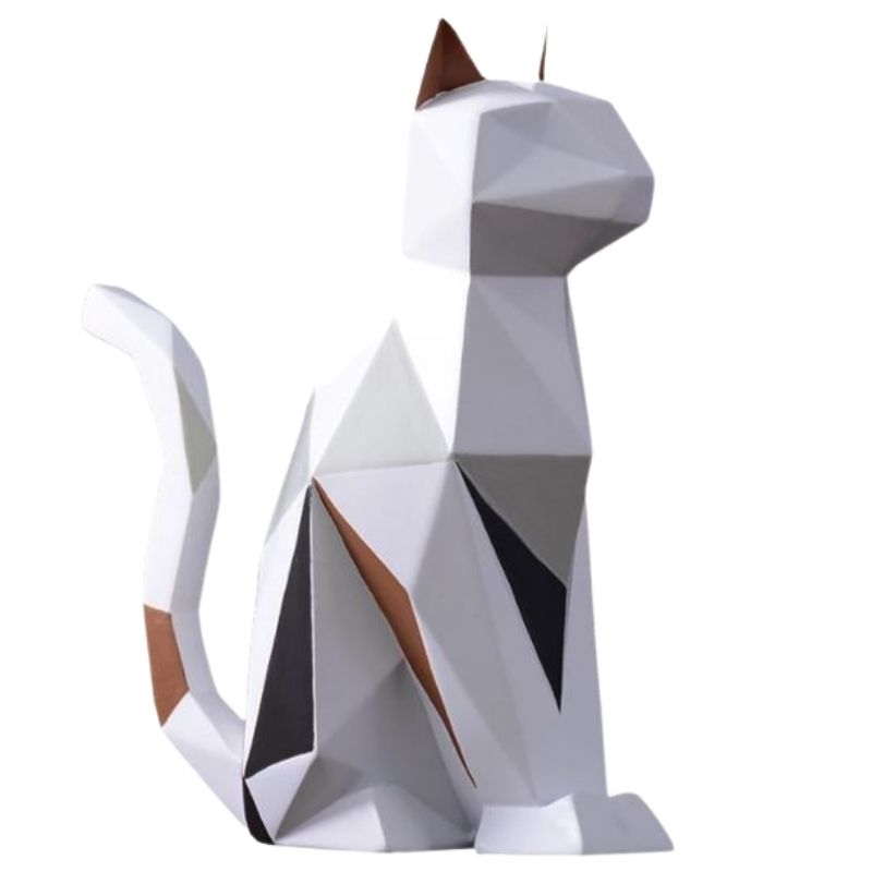 Estátua de origami de gato