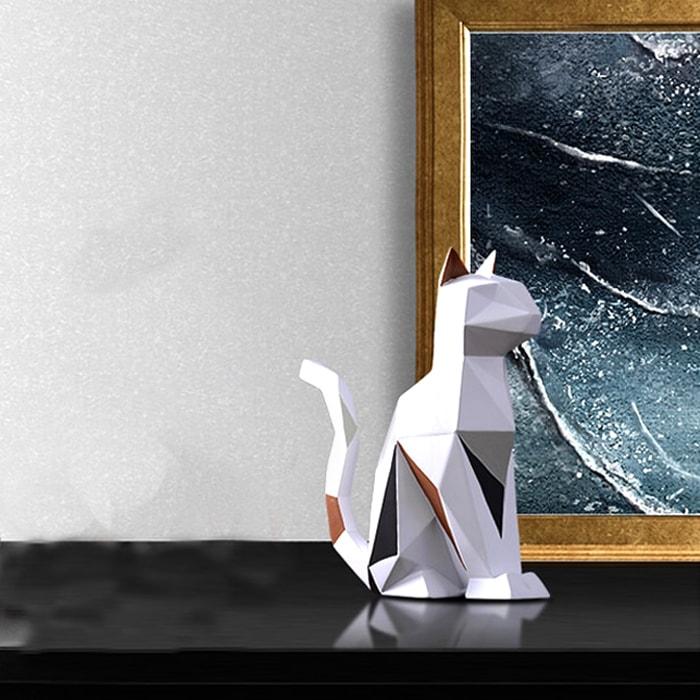 Estátua de origami de gato