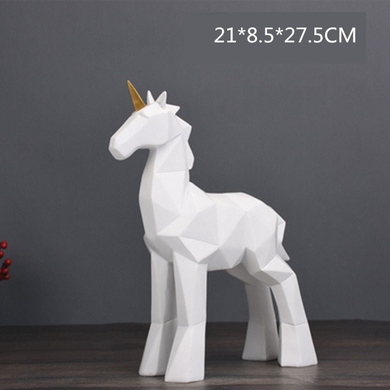 Estátua de origami de unicórnio branco