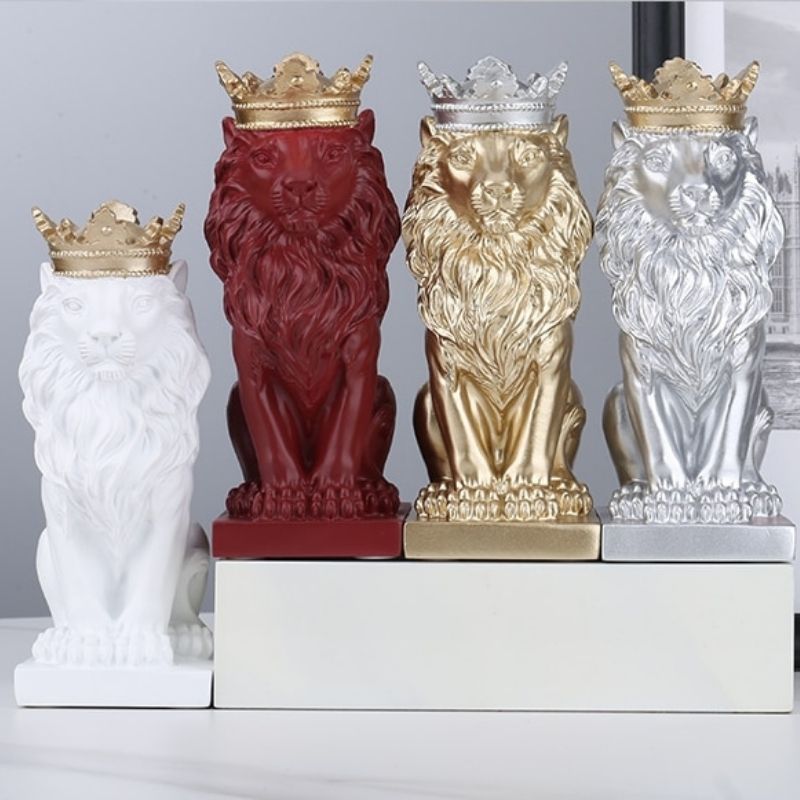 Estátua rei leão branco