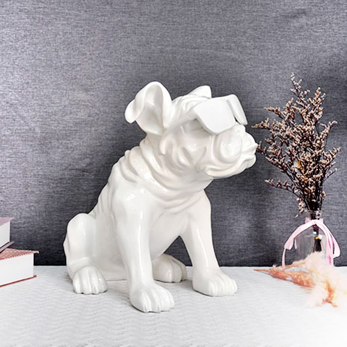 Estátua amarela de Bulldog