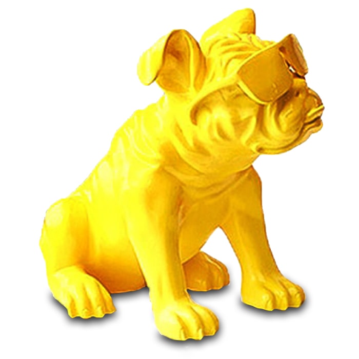 Estátua amarela de Bulldog