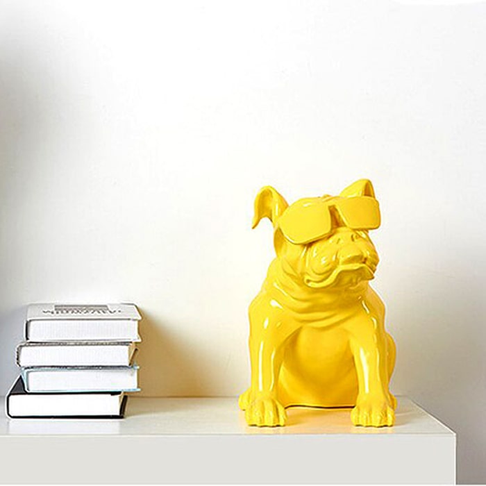 Estátua amarela de Bulldog