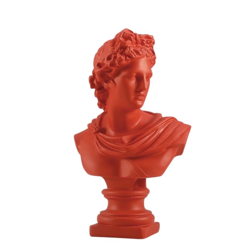 Estátua Apollo Grega Vermelha