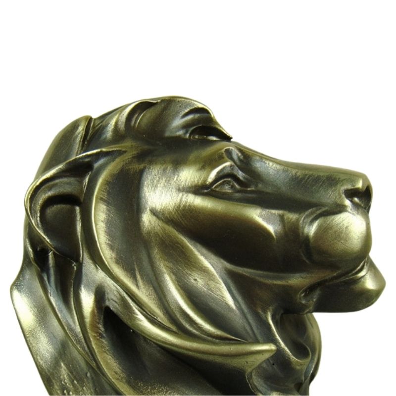 Estátua da cabeça de leão de resina