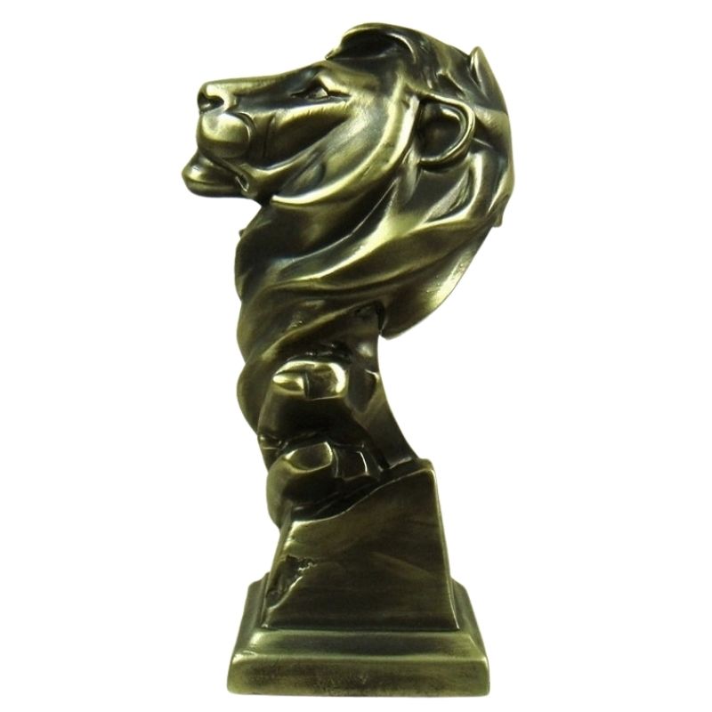 Estátua da cabeça de leão de resina