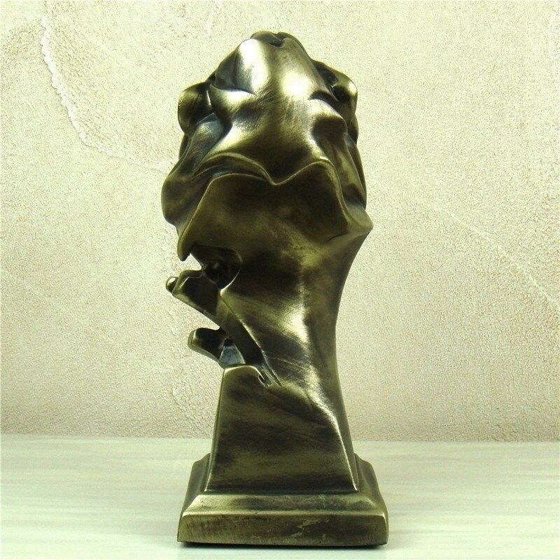 Estátua da cabeça de leão de resina