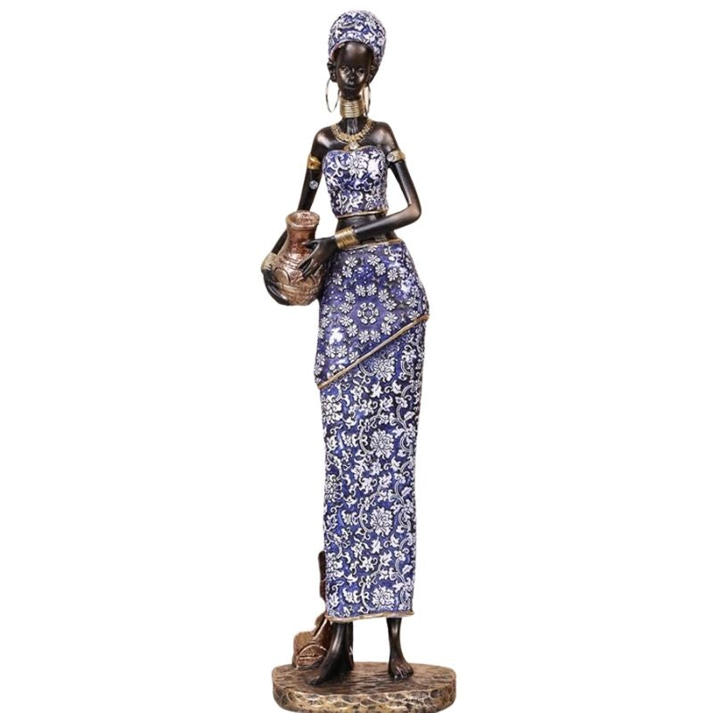 Estátua da mulher africana azul