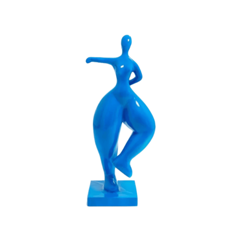 Estátua da mulher redonda em resina azul
