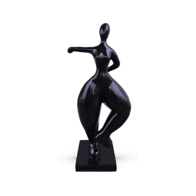 Estátua da mulher redonda em resina preta