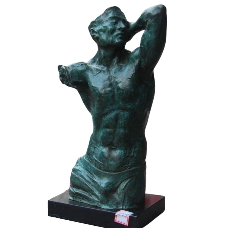 Estátua de bronze azul