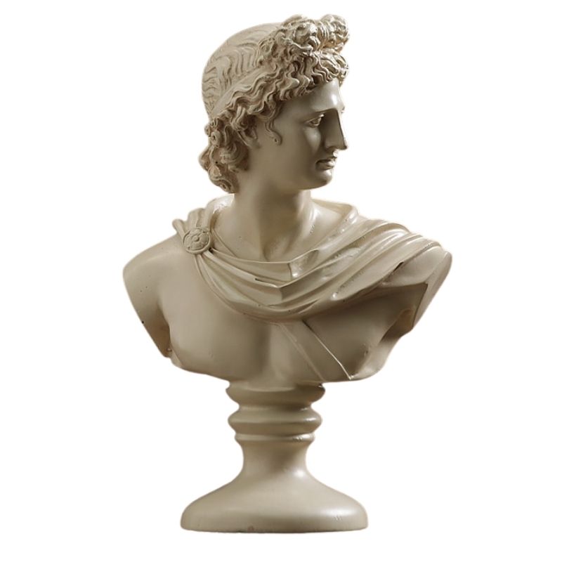 Estátua de busto grego masculino