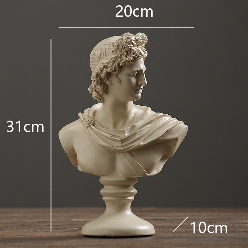 Estátua de busto grego masculino