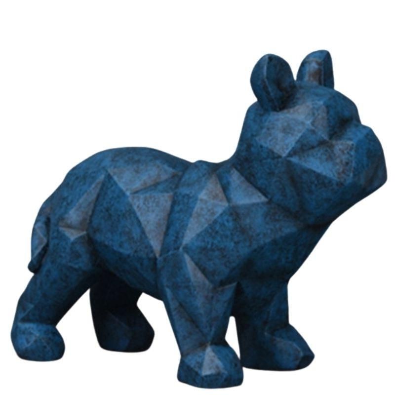 Estátua de cachorro de origami azul