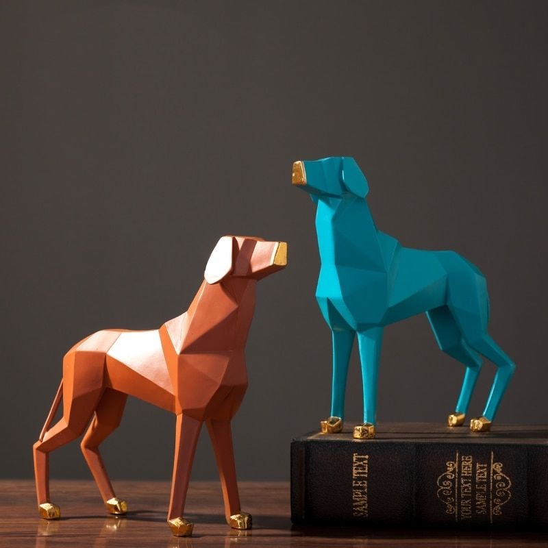 Estátua de cães de origami