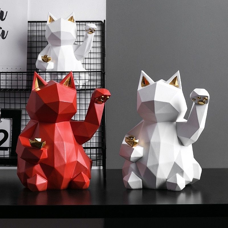 Estátua de gato japonês origami