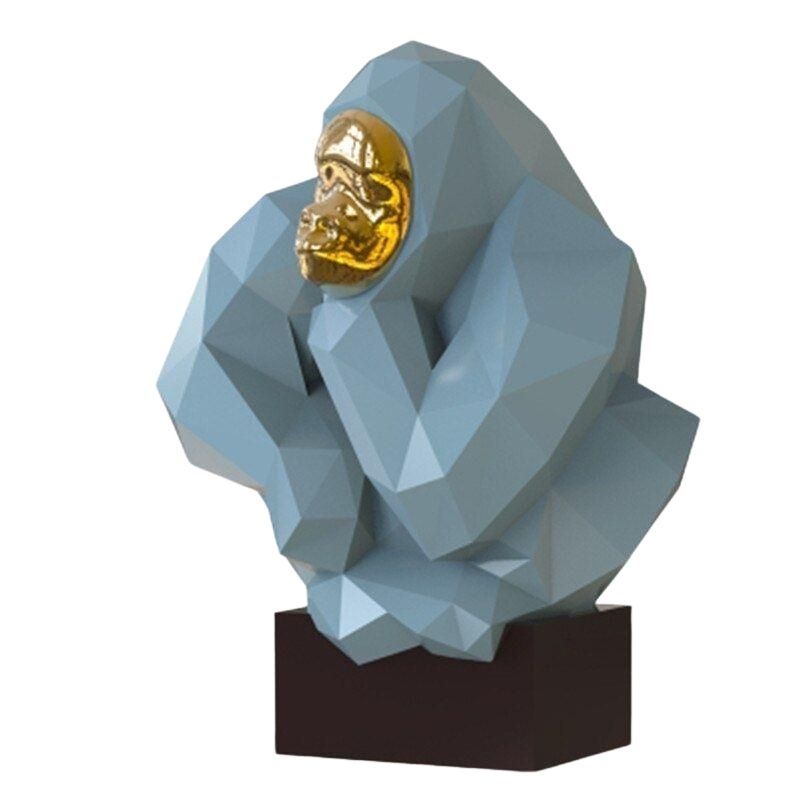 Estátua de gorila de design azul