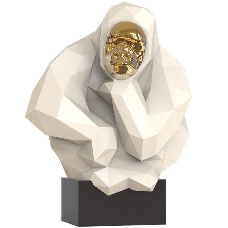 Estátua de gorila de design branco