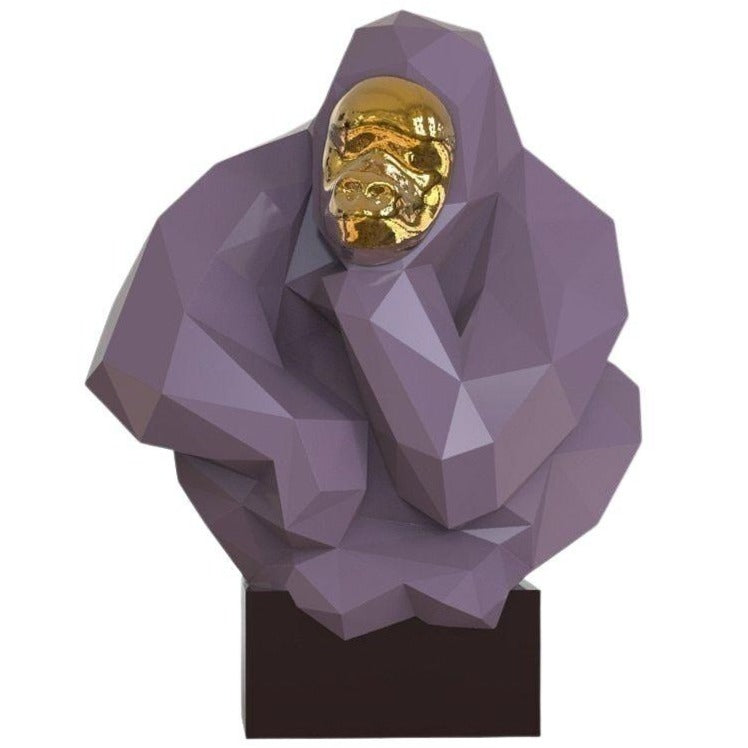 Estátua de gorila de design violeta