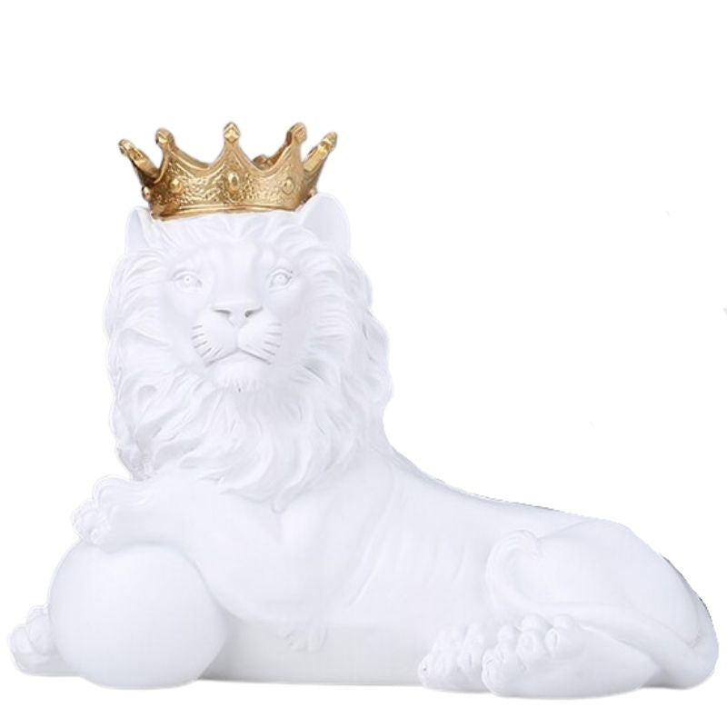Estátua de leão branco sentado
