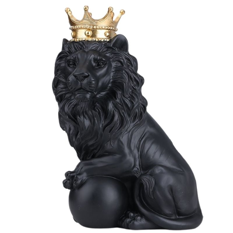 Estátua de leão interior preto