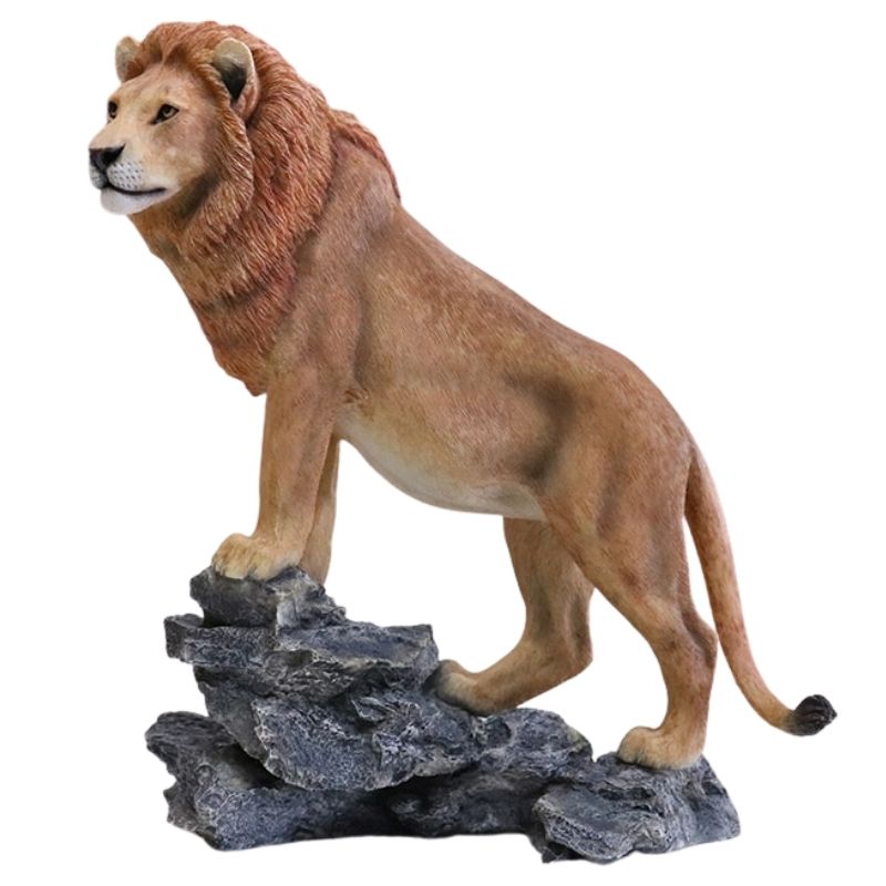 Estátua de leão de resina natural