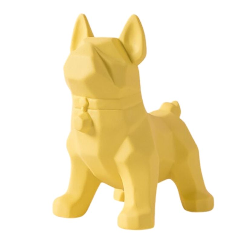 Estátua de origami de cachorro amarelo