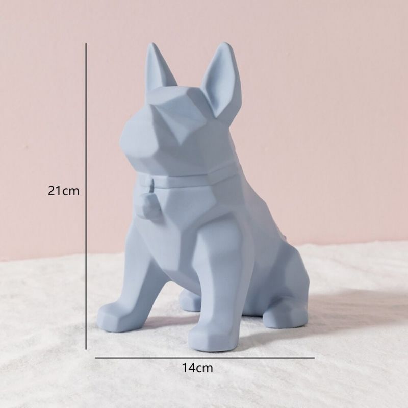 Estátua de origami de cachorro azul