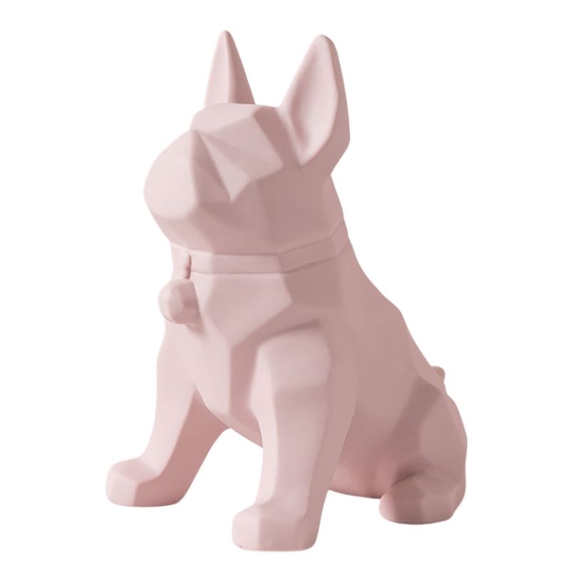 Estátua de origami de cachorro rosa