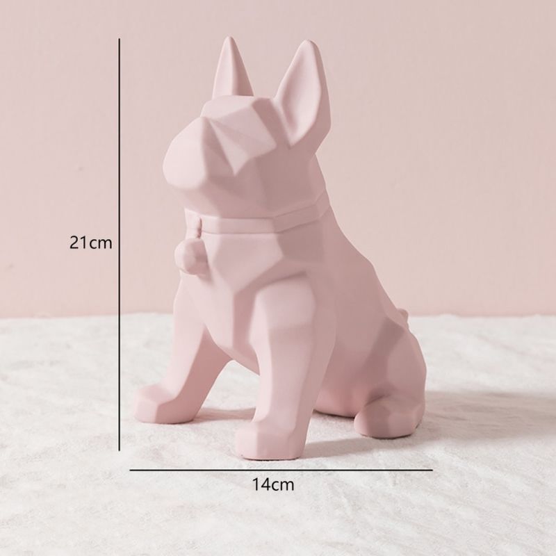 Estátua de origami de cachorro rosa