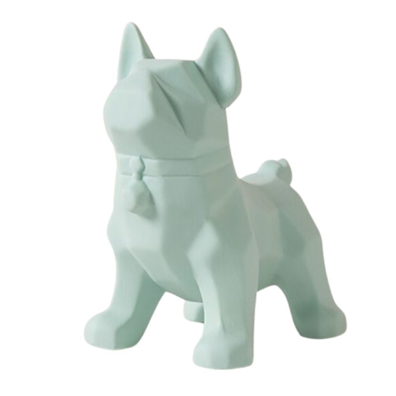 Estátua de origami de cachorro verde