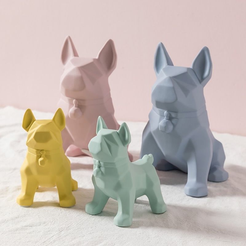 Estátua de origami de cachorro verde