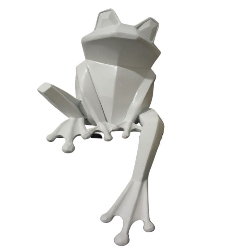 Estátua de origami sapo branco