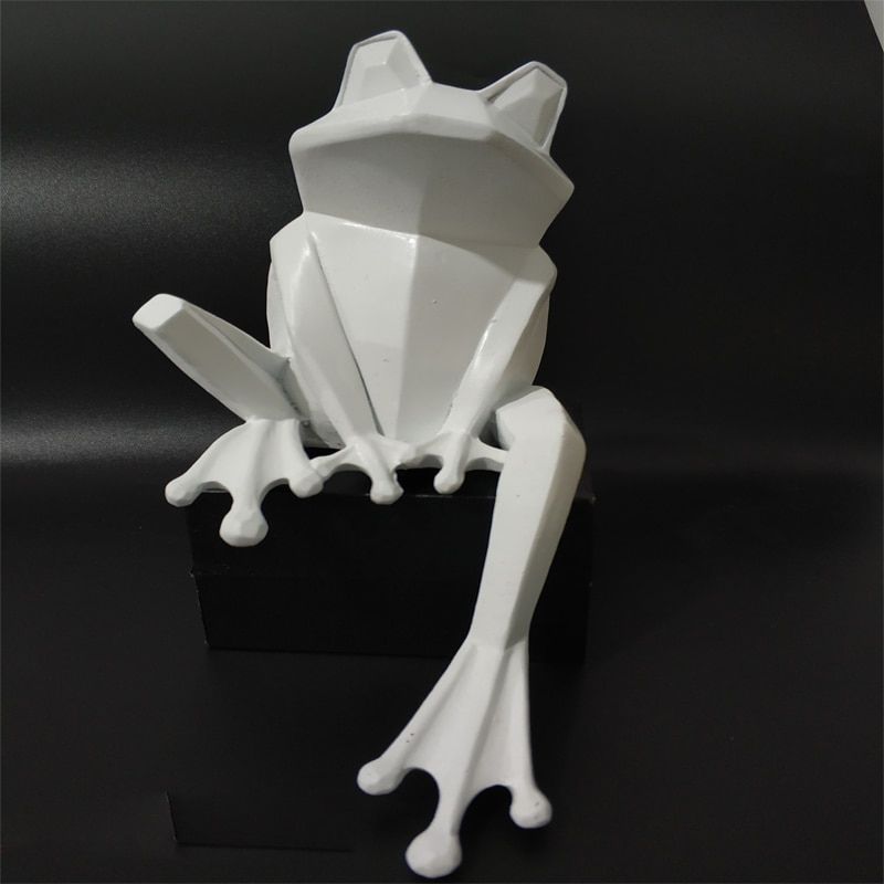 Estátua de origami sapo branco