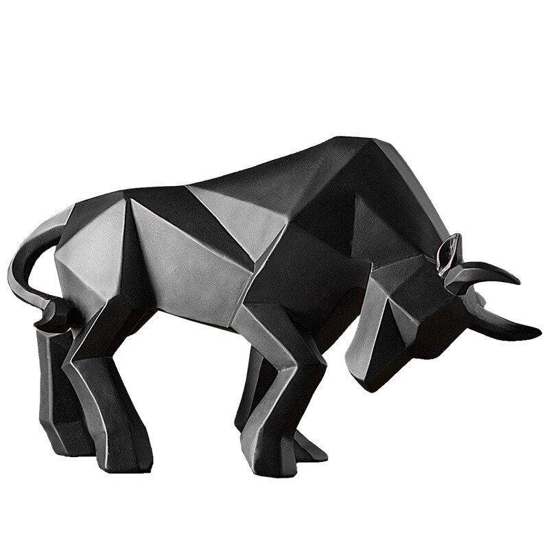 Estátua de origami Touro preto