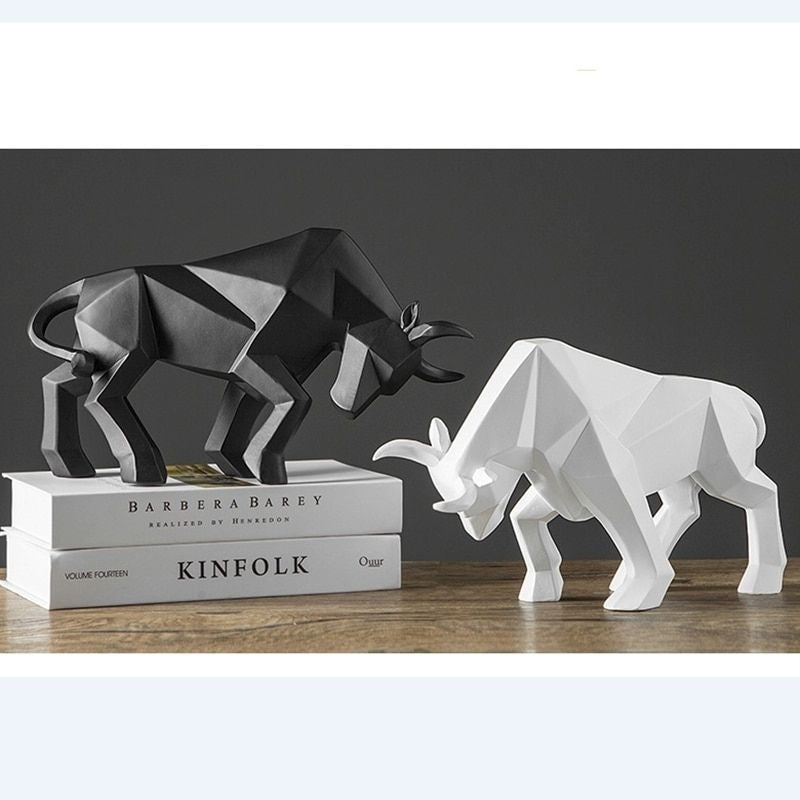 Estátua de origami Touro preto