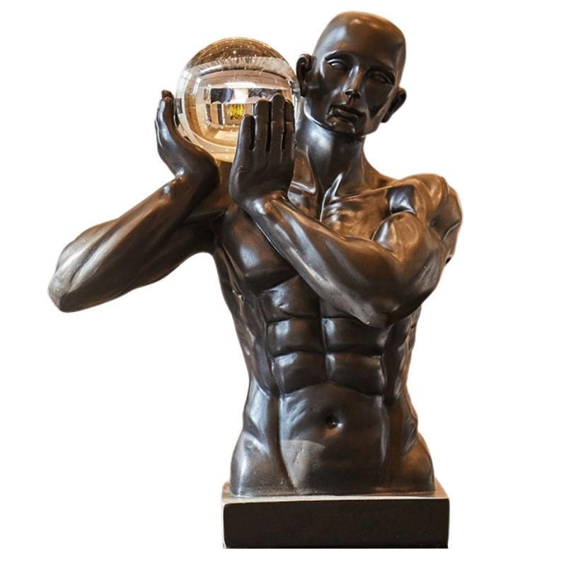 Estátua do homem negro de resina