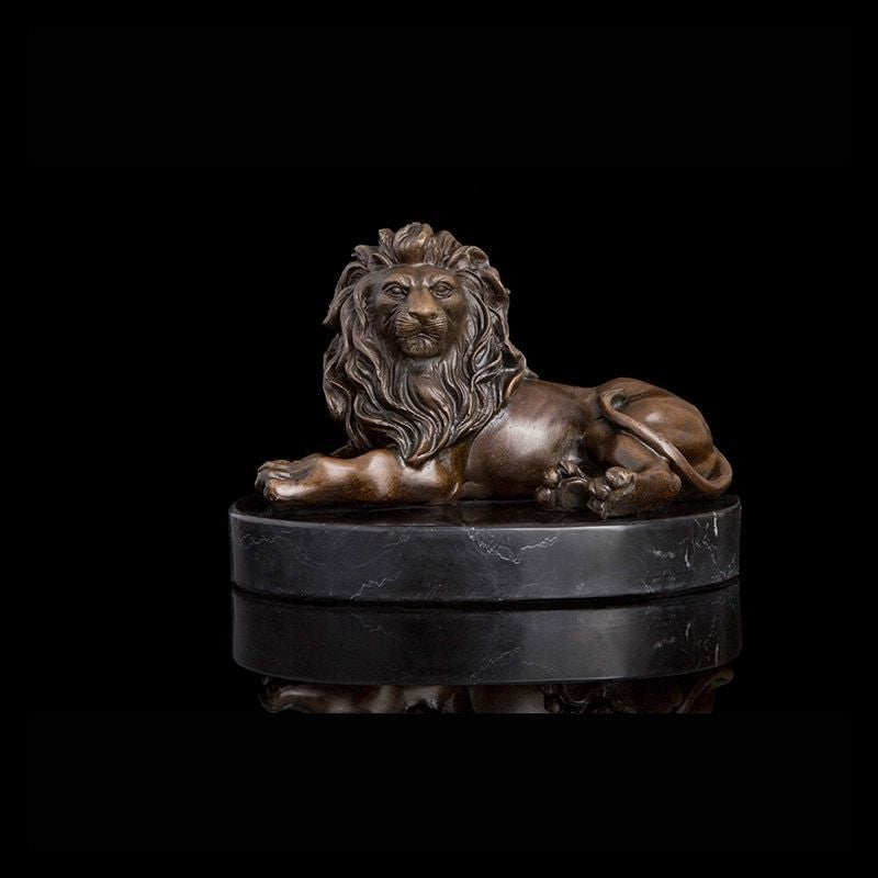 Estátua Lion Bronze sentado