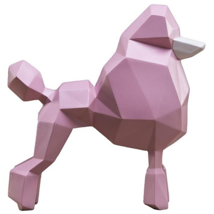 Poodle rosa de estátua de origami