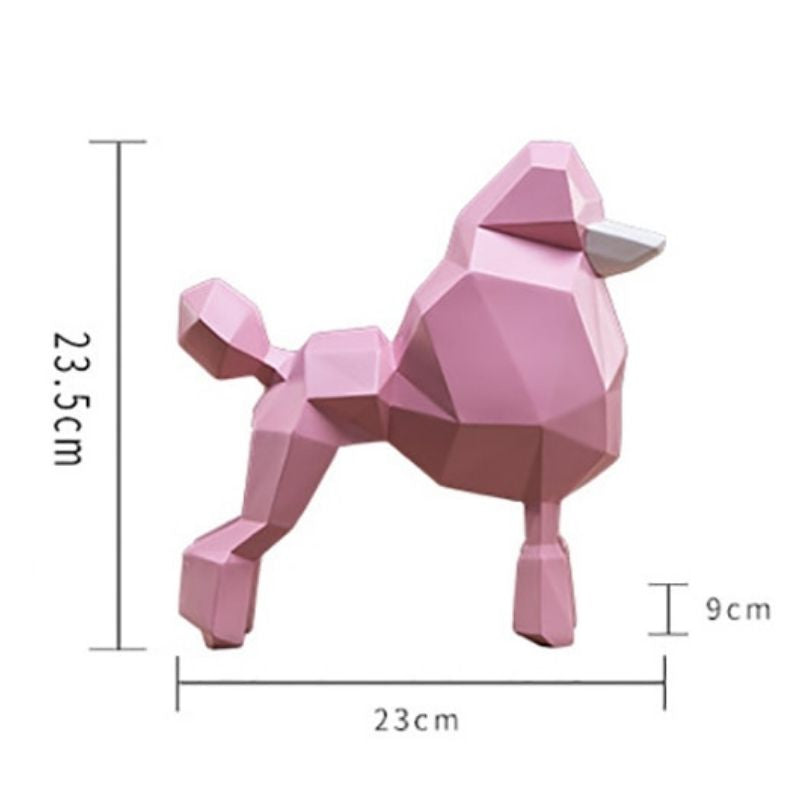 Poodle rosa de estátua de origami