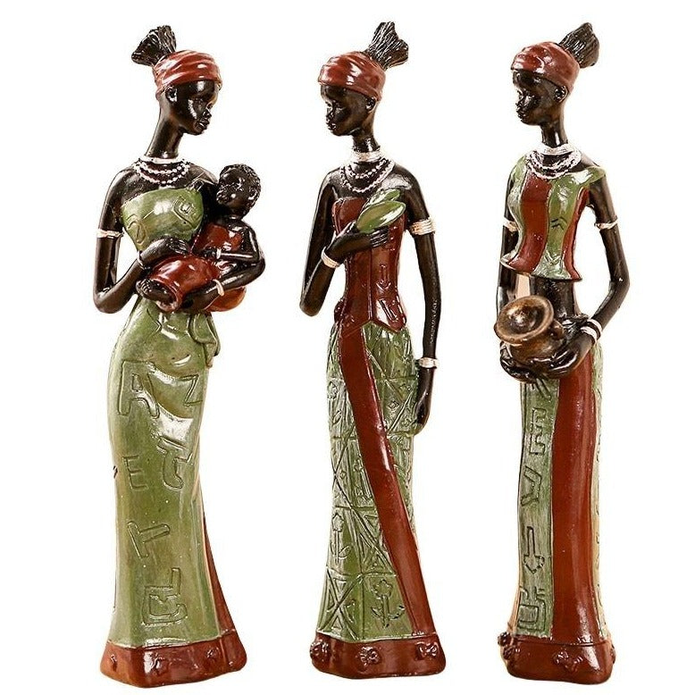 Trio de estátua africana